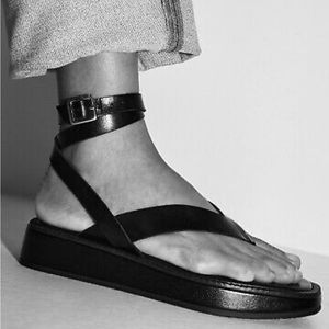 zara black leather wrap sandal